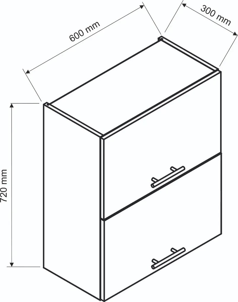 Szafka kuchenna wisząca 60 DENIS W60 GRF/2 dąb London STOLKAR