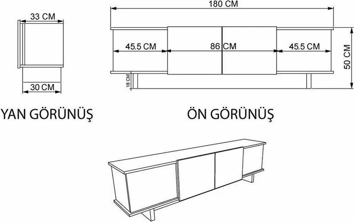 Stolik pod telewizor Diana Beige and Walnut