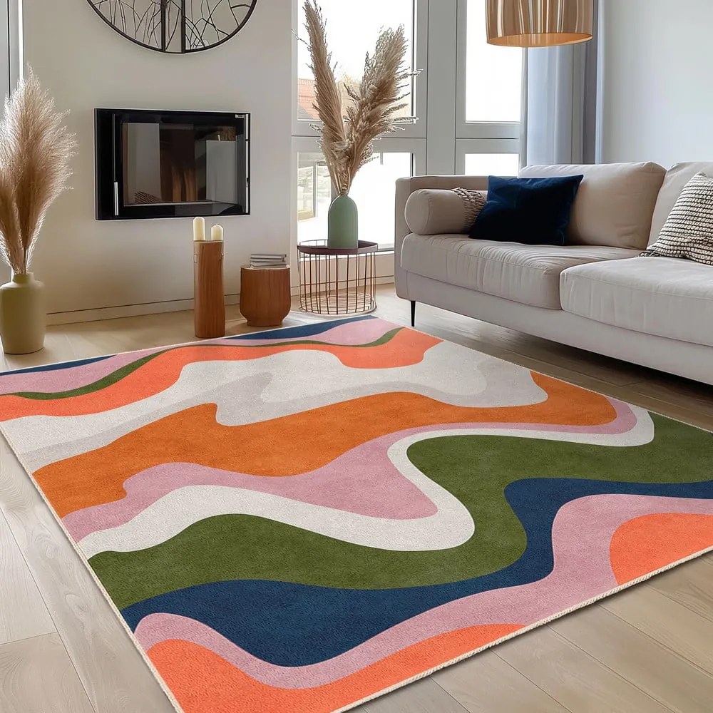 Pomarańczowy chodnik odpowiedni do prania 80x200 cm Squiggly Orange – Mila Home