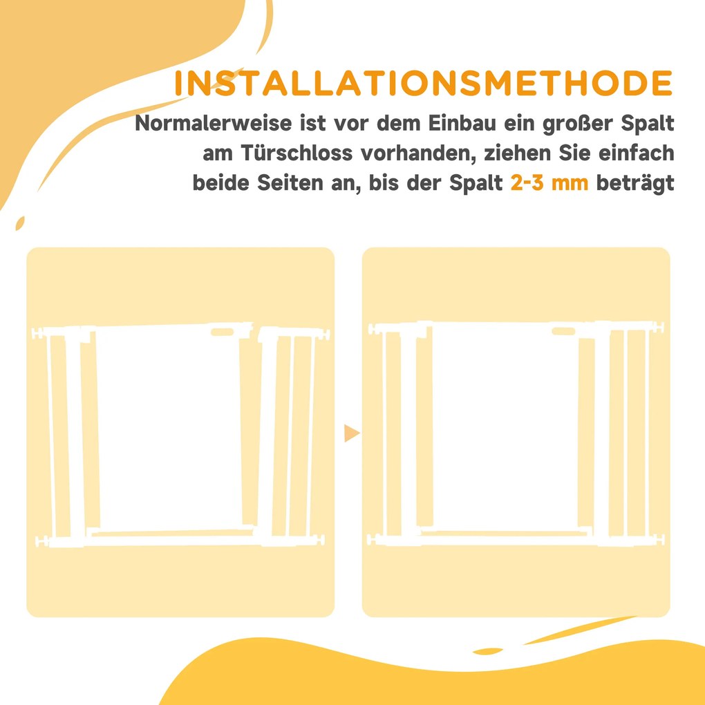 PawHut Brama schodowa zabezpieczająca dla zwierząt, Bramka dla psów, regulowana od 75 cm - 103 cm, Czarny