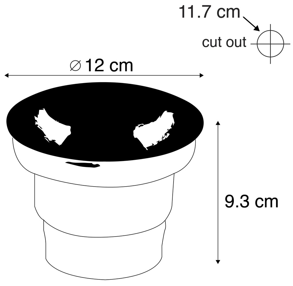 Zestaw 3 reflektorów do zabudowy na zewnątrz czarny w tym LED IP67 - Ceci 2