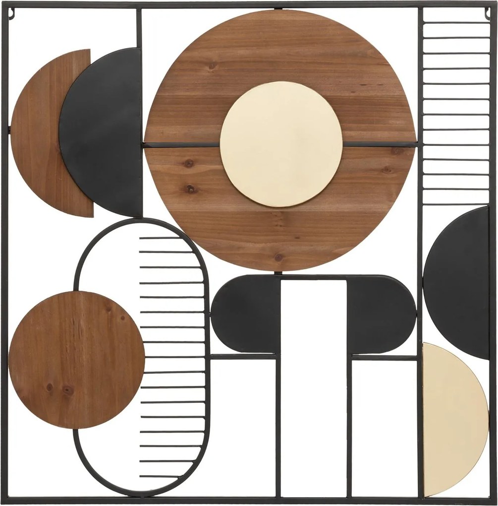 Ozdoba na ścianę metalowa Aenor, geometryczna, 70 x 70 cm