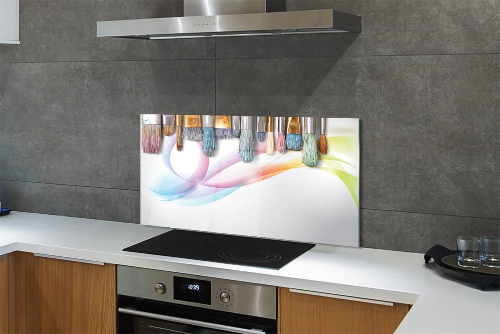 Szklany Panel Pędzle i Malarski Obraz