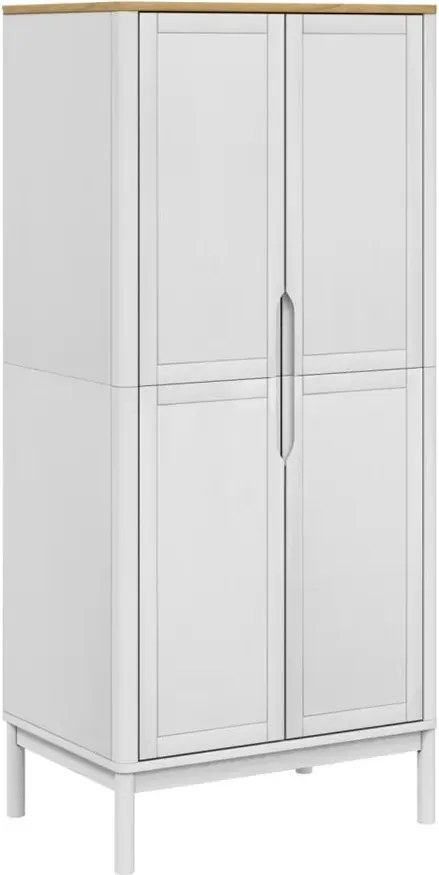 Biała drewniana szafa na ubrania M2-H45
