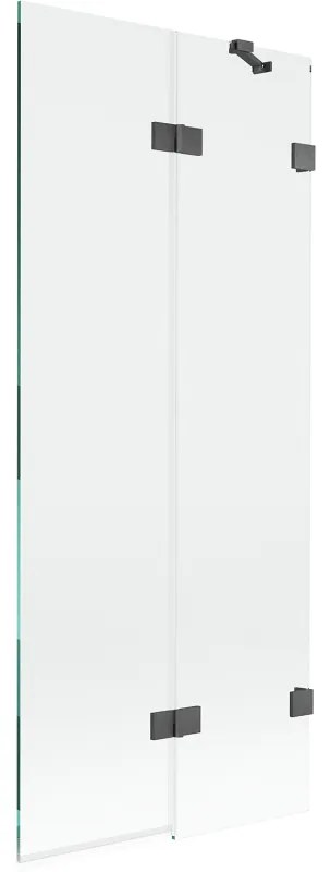Mexen Lunar parawan nawannowy 2-skrzydłowy prawy 80 x 150 cm, transparent, gun gray szczotkowany - 897-080-100-66-00-P