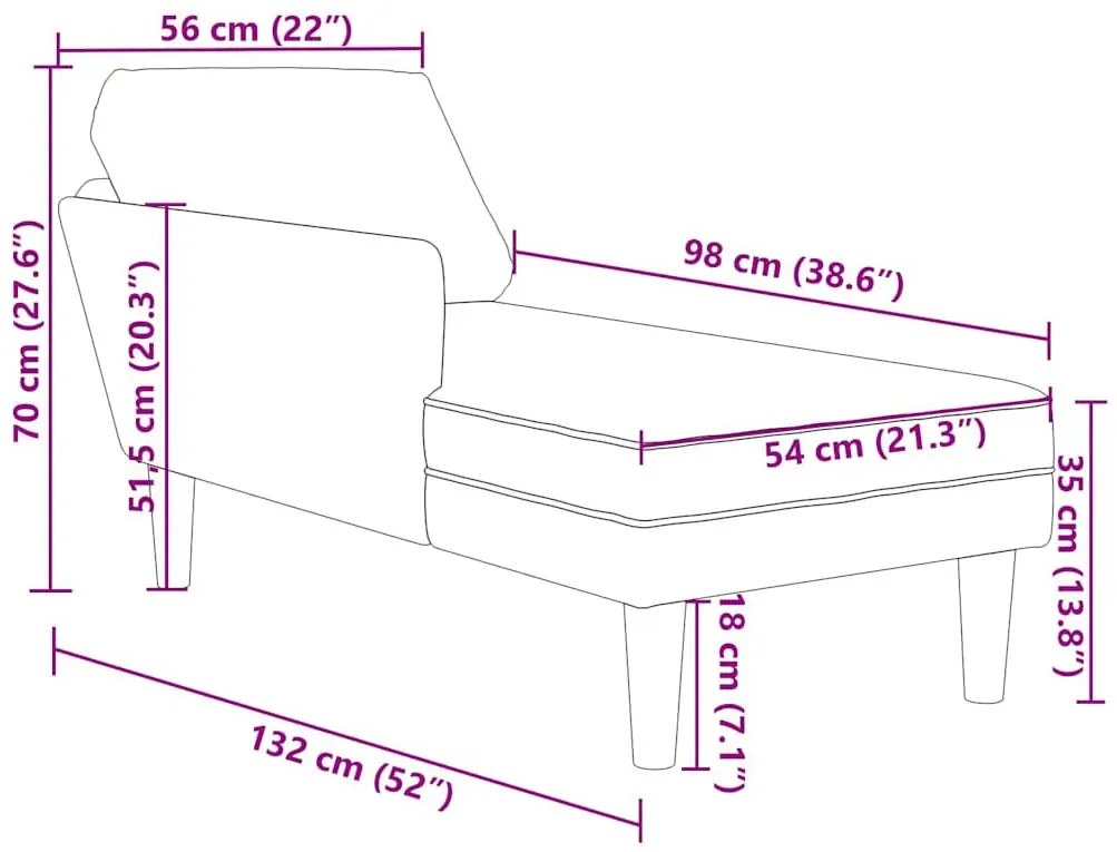 Ciemnoszara leżanka tapicerowana aksamitem P3-B12