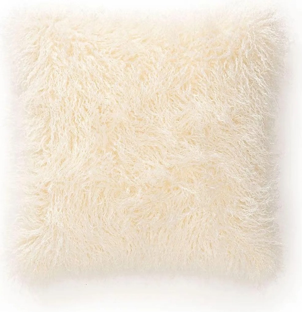 Futrzasta poszewka w kolorze kremowym Oscar 45x45 cm