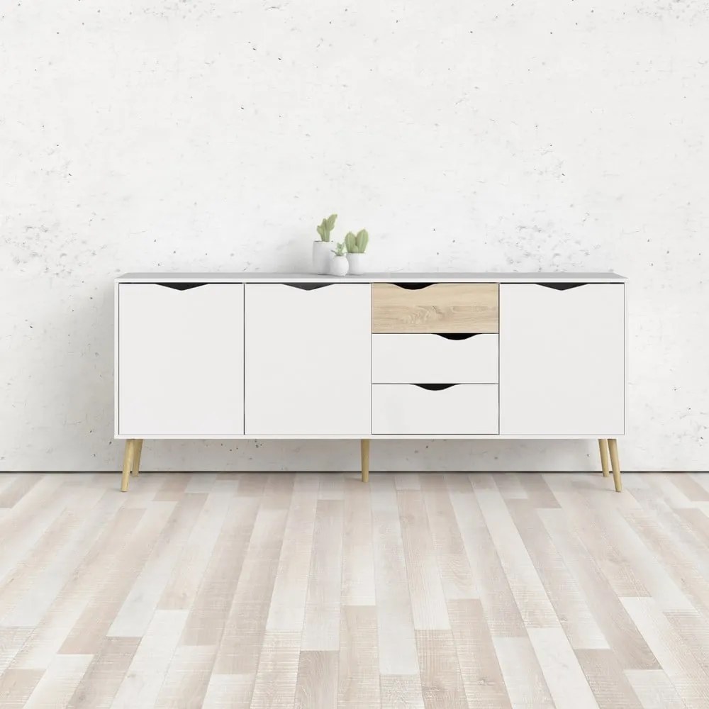 Biała komoda 196x82x39 cm Oslo – Tvilum