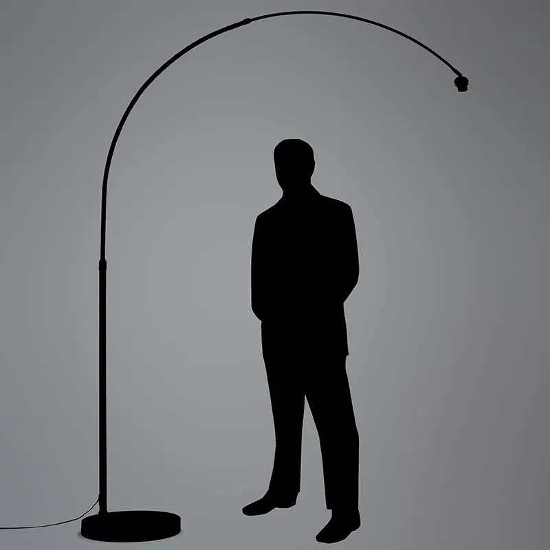 Nowoczesna lampa łukowa chromowana regulowana bez klosza