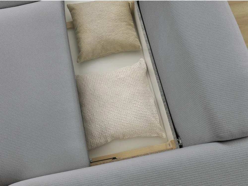 Szara rozkładana sofa ze schowkiem 265 cm Ezechiel – Bobochic Paris