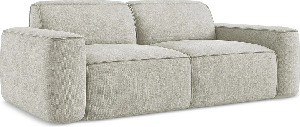 3-osobowa kanapa modułowa - z tkaniny szenilowej - perłowy - OMAO