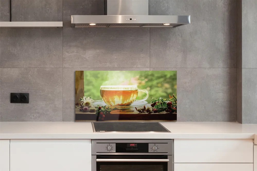 Szklany Panel Gorący Napar Ziołowy