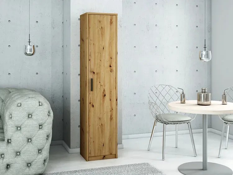 Wysoki regał z drzwiczkami dąb artisan E3-K84