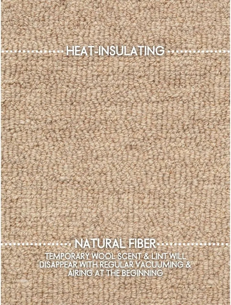 Wełniany okrągły dywan tkany ręcznie w naturalnym kolorze ø 200 cm Puristic Knots – Elle Decoration