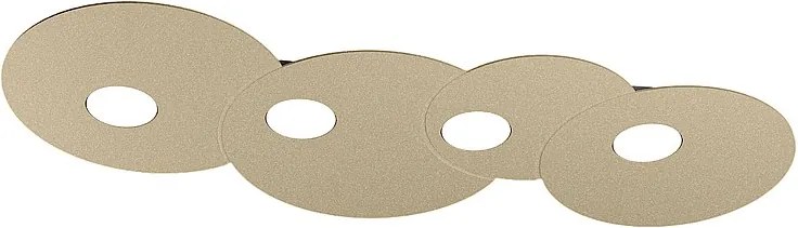 Okrągła lampa sufitowa Toplight Cloud 4-punktowa z oprawką GX53, rama w kolorze piaskowym, nowoczesny design 86x37x3 cm