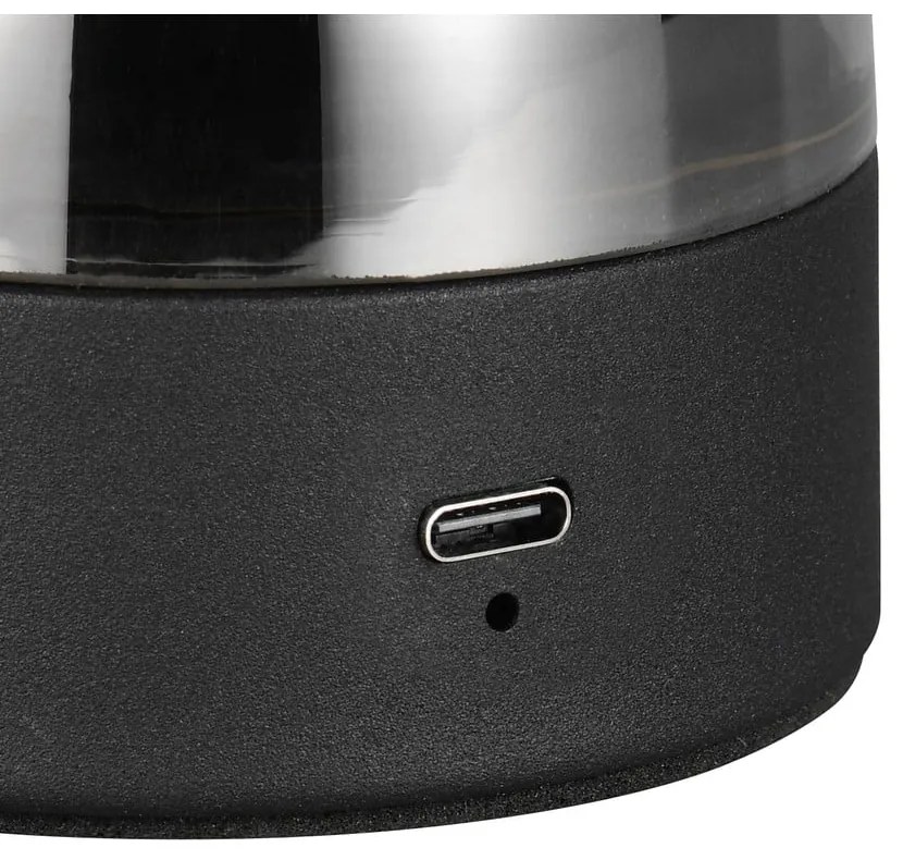 Szara lampa stołowa LED ze szklanym kloszem (wysokość 18 cm) Dooley – Reality