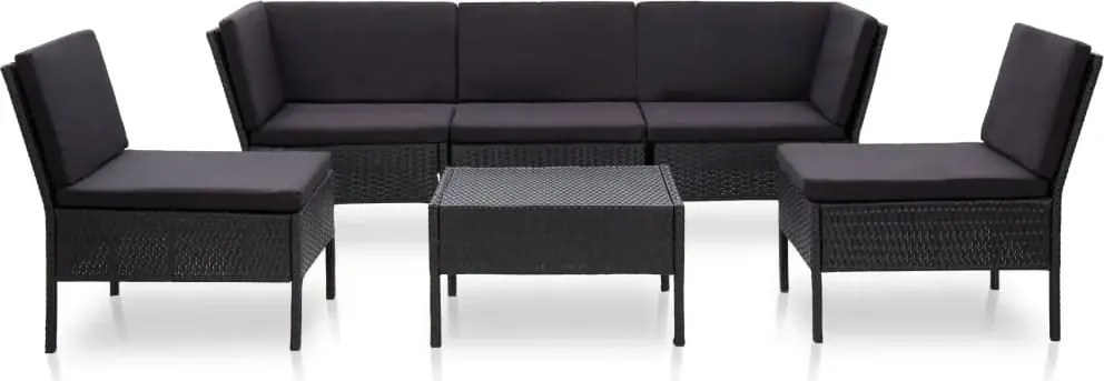 Zestaw czarnych mebli ogrodowych - Naja 5X