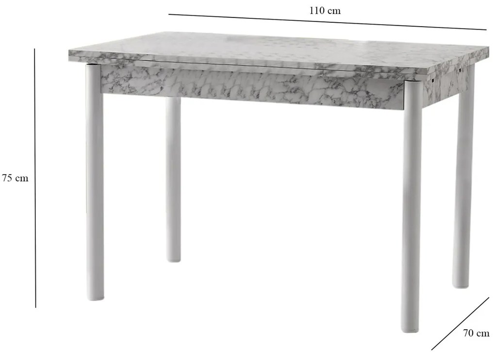 Stół do jadalni Polo White Grey