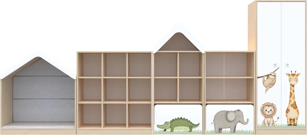 Zestaw mebli żłobkowo-przedszkolnych Blox Nature 4