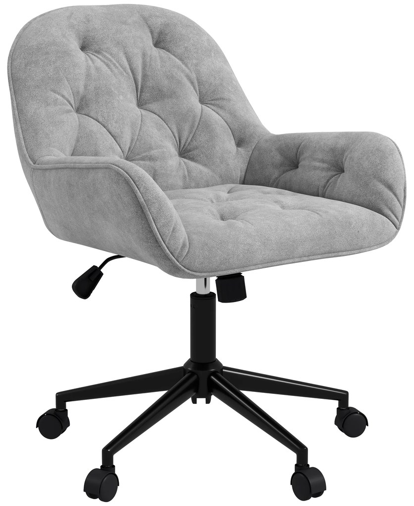 Vinsetto Ergonomiczny fotel wypoczynkowy z miękkim mechanizmem regulacji Jasnoszary metaliczny aksamit