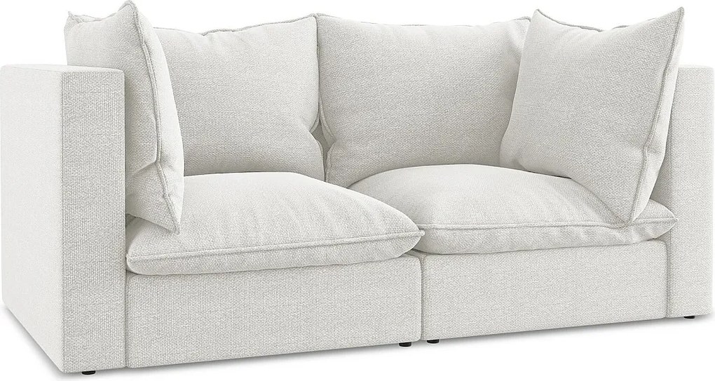 Modułowa sofa 2-osobowa - z tkaniny bouclé - biały - MANAO