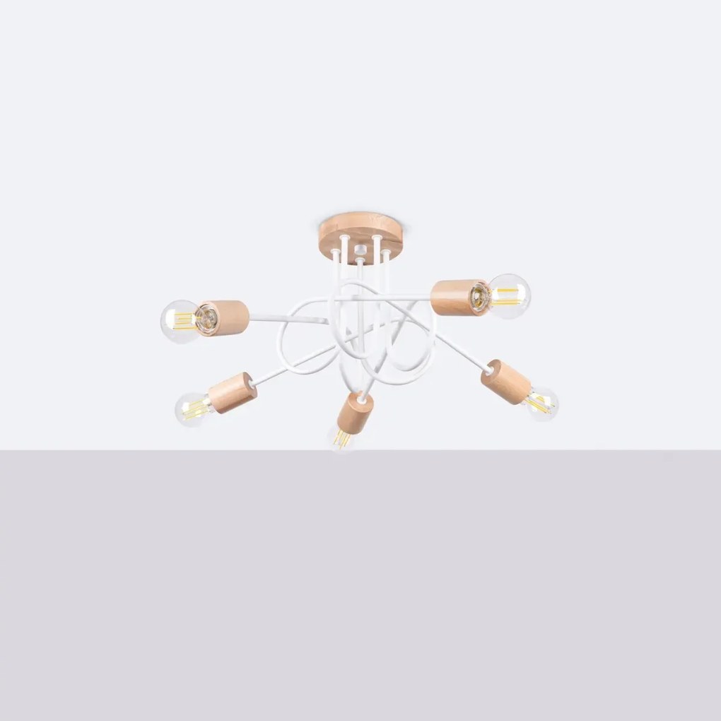 Żyrandol EMBER 5 biały SOLLUX  LIGHTING