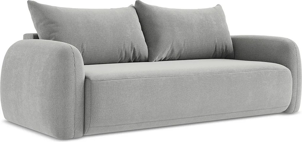 Kanapa 3-osobowa z funkcją spania - z tkaniny strukturalnej - jasny szary - HALE