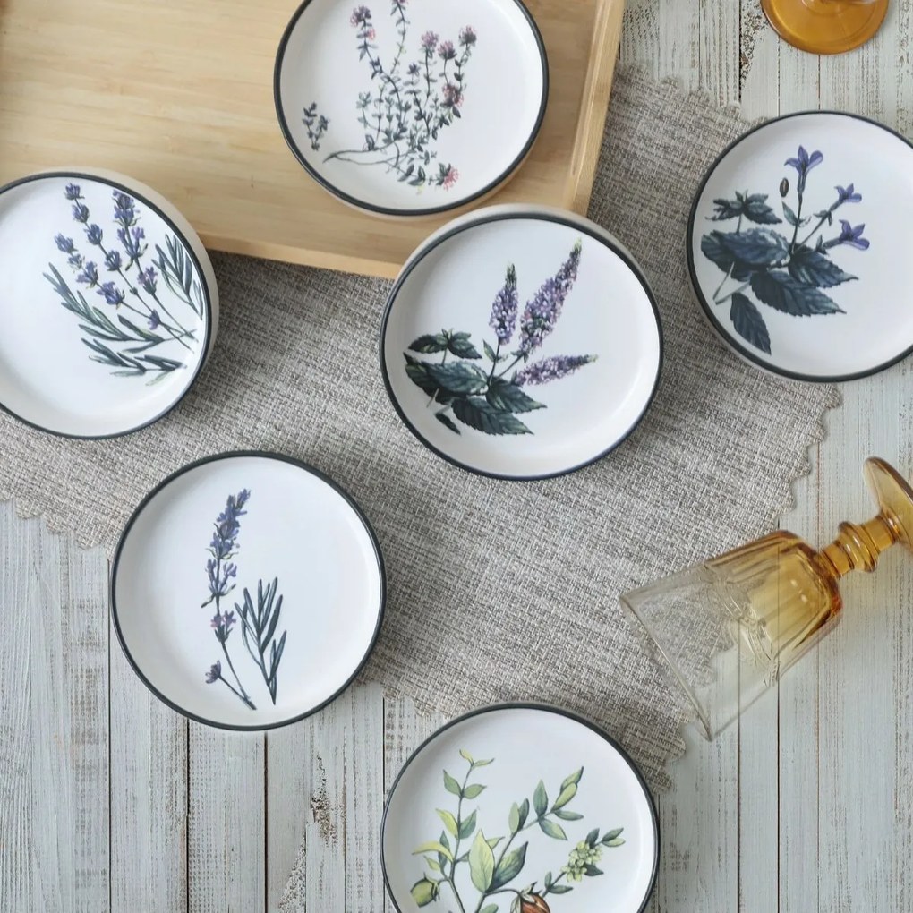 Zestaw 6 misek kamionkowych Herbal 14 cm