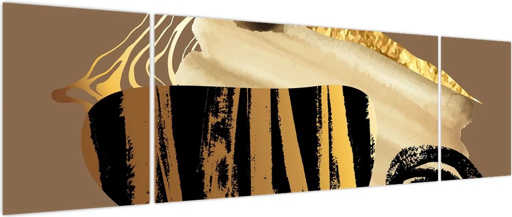 Obraz - Abstrakcja złotobrązowy N⁰2 (170x50 cm)