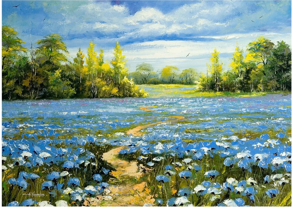 Obraz - Ścieżka w polu, obraz olejny (70x50 cm)