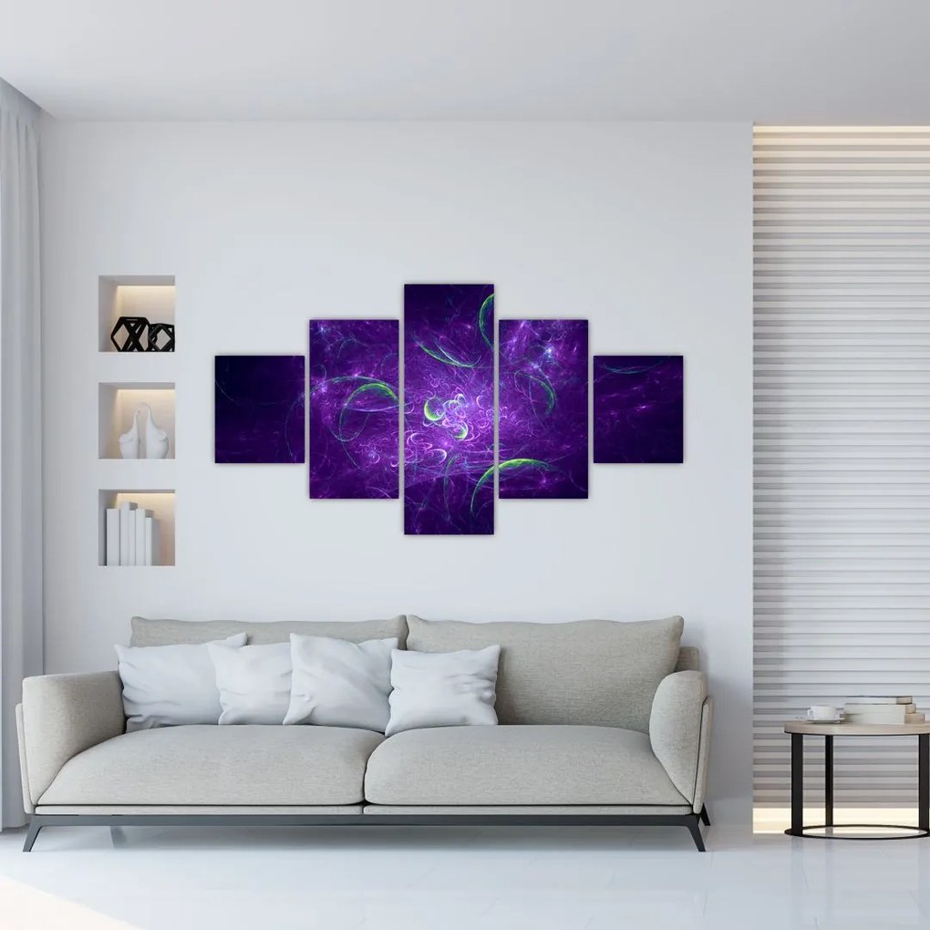 Obraz - fioletowa abstrakcja (125x70 cm)
