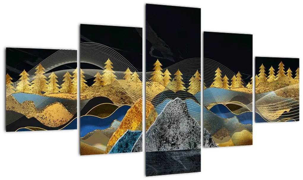 Obraz - Złote Góry (125x70 cm)