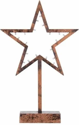 Świąteczna dekoracja - brązowa gwiazda na stojaku