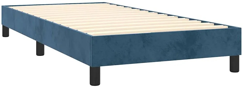 Niebieskie tapicerowane łóżko z zagłówkiem 90x200 - Lisila 4X