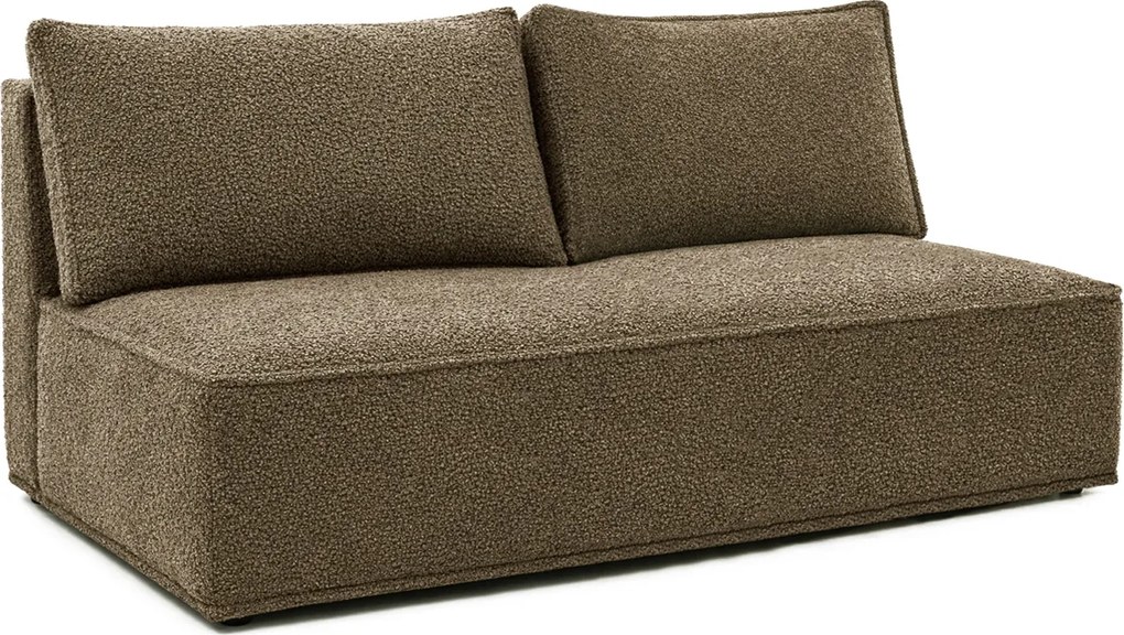 Sofa z Funkcją Spania MAVIA Brązowa Boucle Nowoczesna