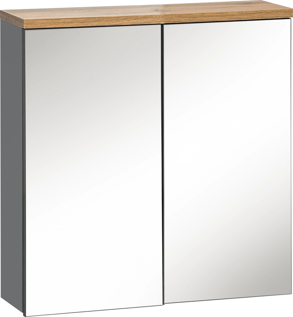 Wisząca szafka łazienkowa z lustrem 60 cm, Bali 840, grafit