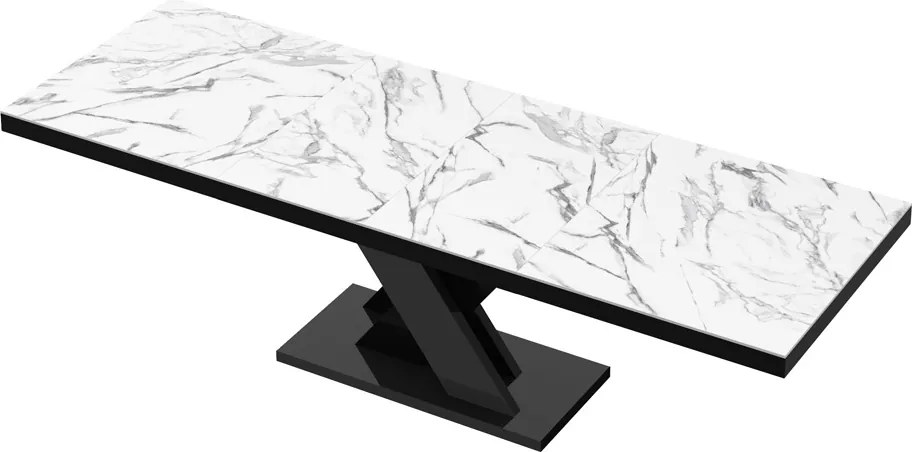 Rozkładany stół z marmurowym blatem w połysku Xenon Lux