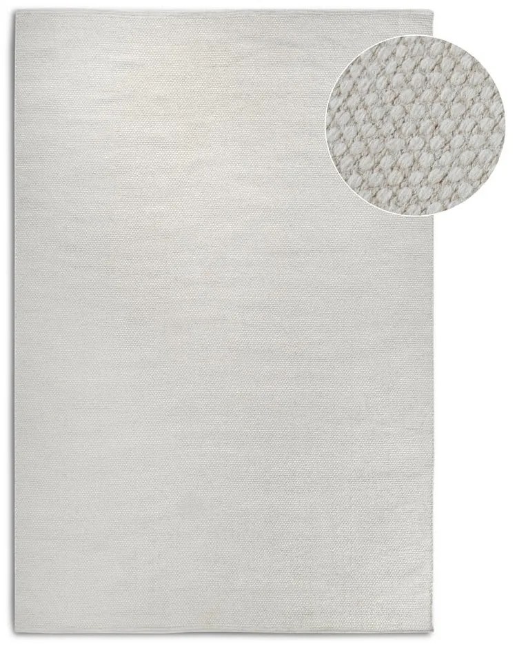 Kremowy dywan z mieszanki wełny tkany ręcznie 60x90 cm Pradesh Natural White – Elle Decoration