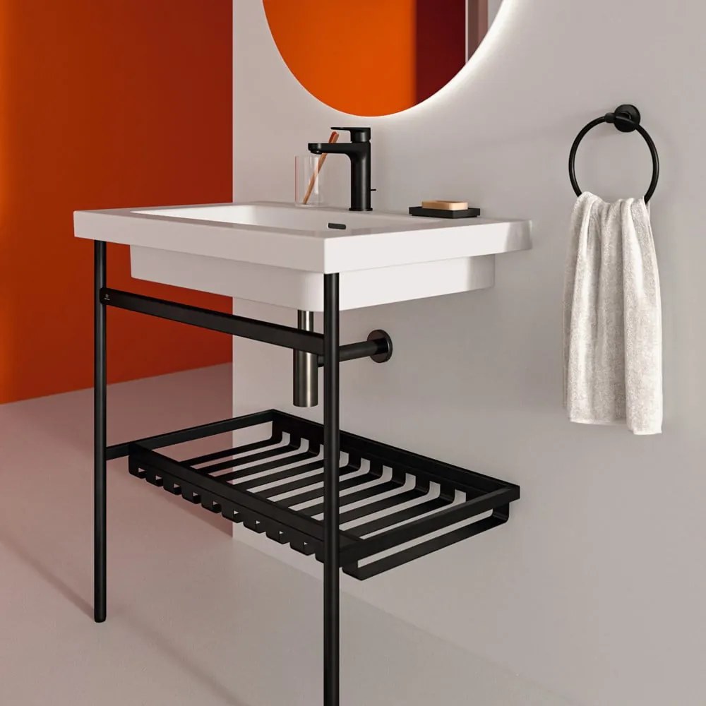 Czarny metalowy stelaż pod umywalkę 76x82 cm Conca – Ideal Standard