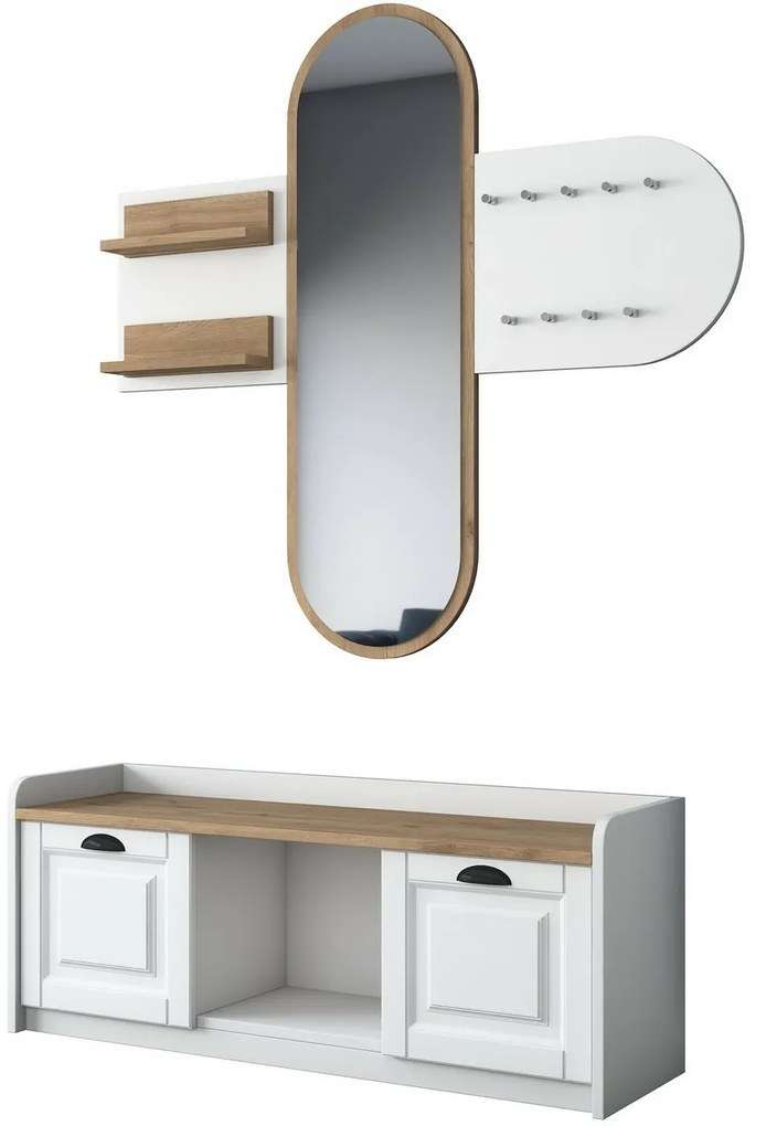 Zestaw do przedpokoju Ema White and Walnut