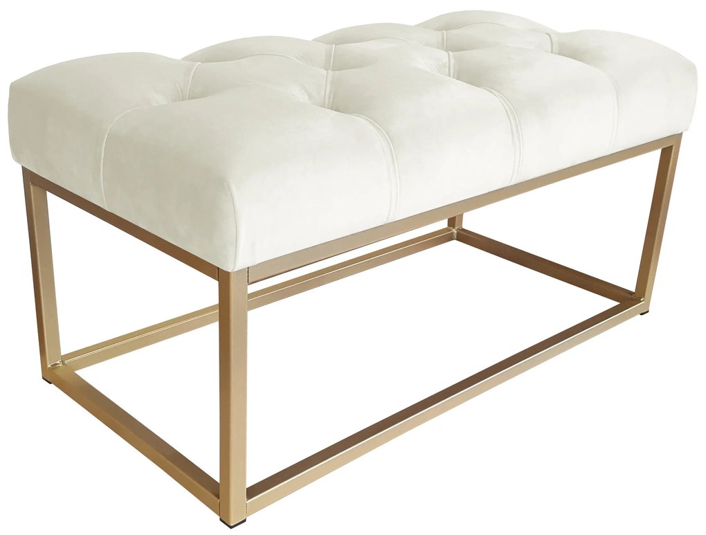 Ławka CHESTERFIELD LOFT podstawa złota pufa podnóżek MG50