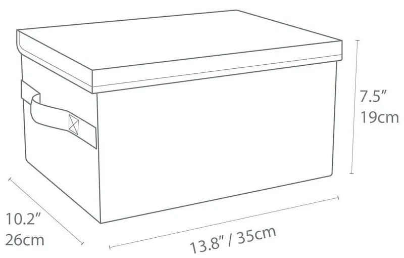 Szary tekstylny pojemnik z pokrywką 35x19x26 cm Soft Storage – Bigso Box of Sweden