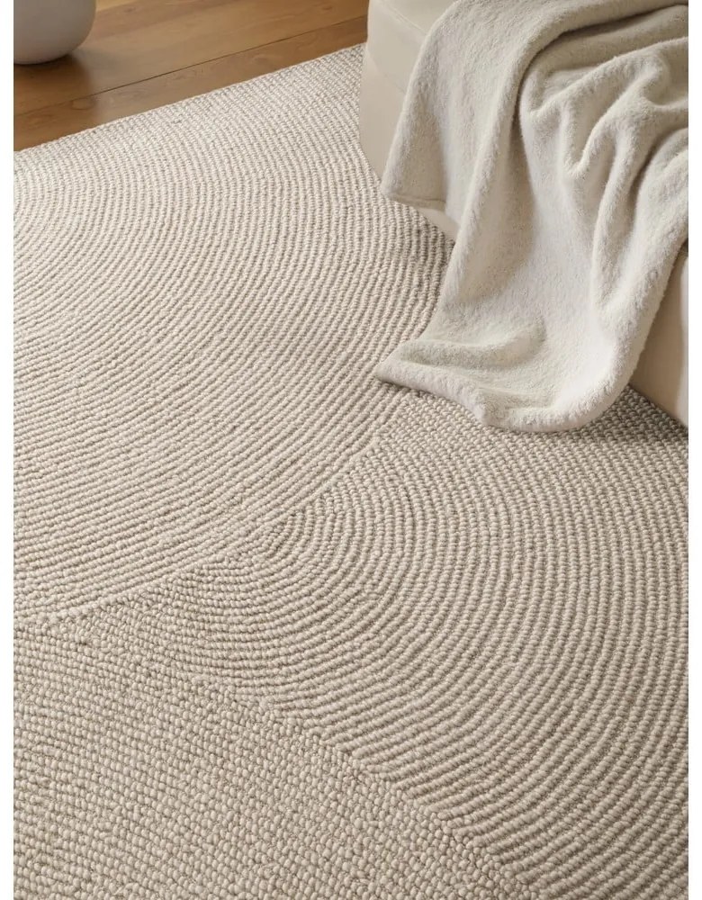 Wełniany dywan tkany ręcznie w jasnym naturalnym kolorze 80x150 cm Eleni Natural White – Hanse Home