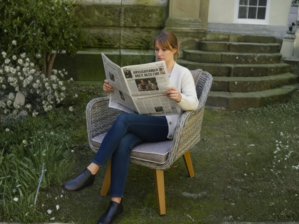 Stylowy fotel ogrodowy z technorattanu