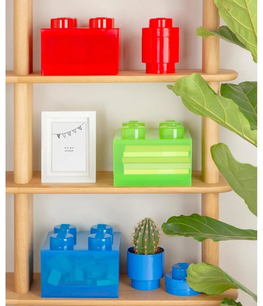 Czerwony plastikowy pojemnik dziecięcy 25x25x18 cm – LEGO®