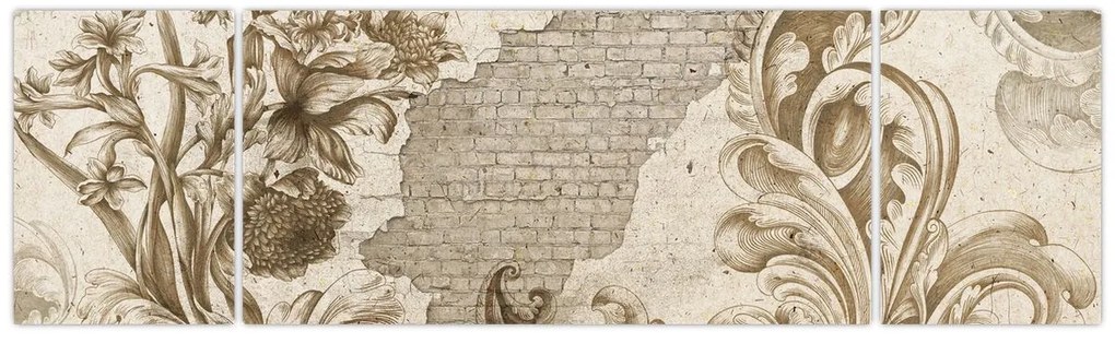 Obraz - Ściania z kwiatami (170x50 cm)