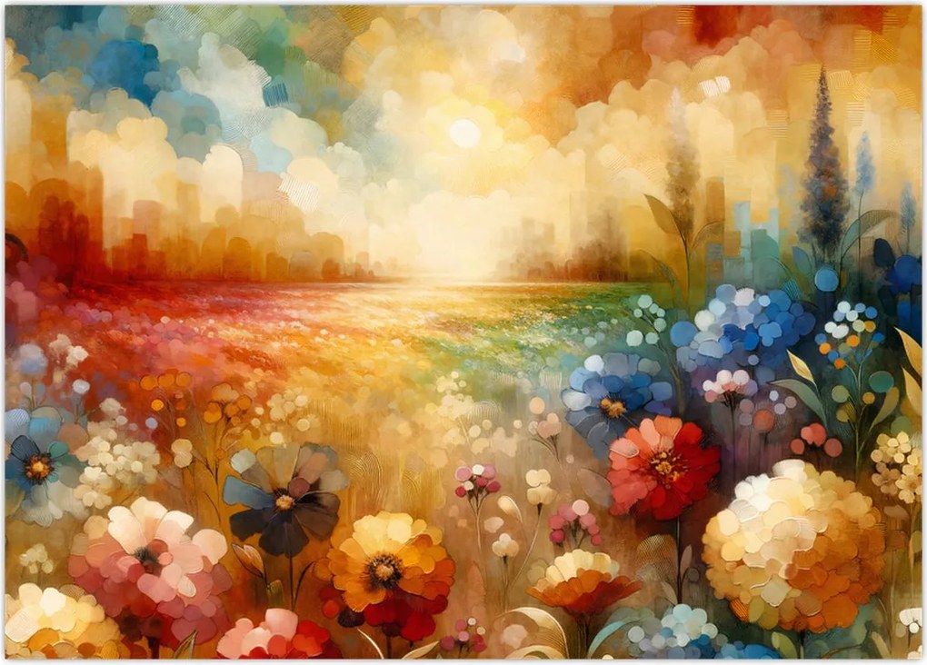 Obraz - Kolorowa łąka (70x50 cm)