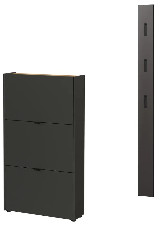 Antracytowy zestaw do przedpokoju 101x200x22 cm Ameca – Germania