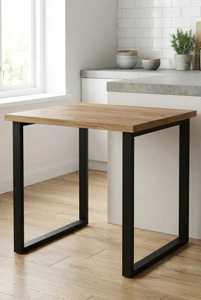 Mały kwadratowy stół kuchenny 65x65 dąb craft złoty M7-E39