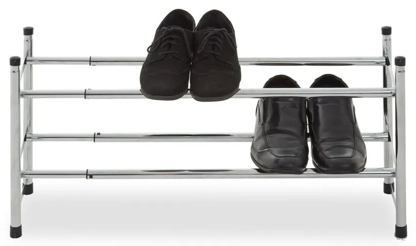 Metalowy teleskopowy regał na buty w kolorze srebra – Premier Housewares